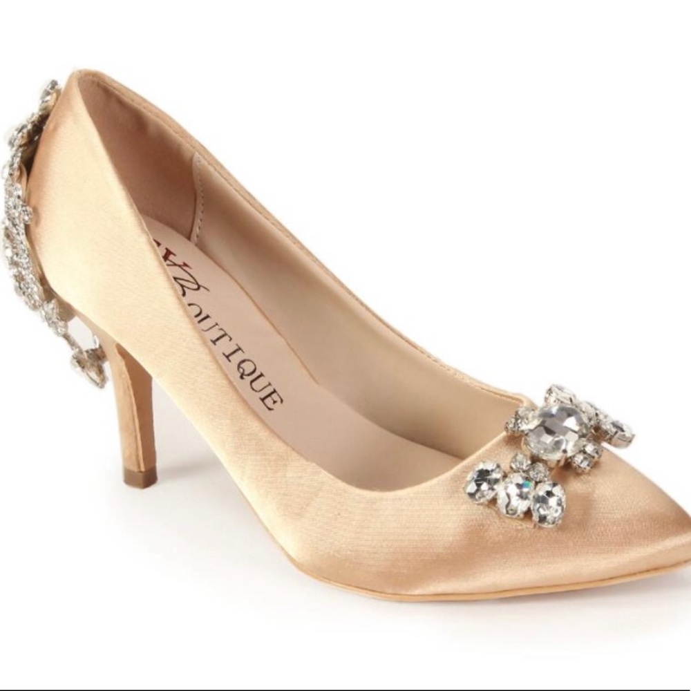 Gold Opulent Satin Pumps 9.5